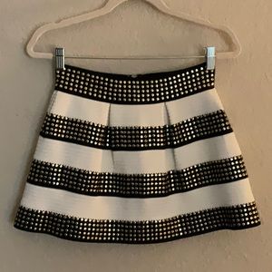 Black/white studded skirt size M